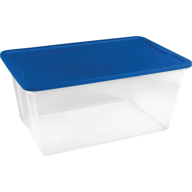 Homz 90-Quart Transparent Storage Tote With Reinforced Handles 1