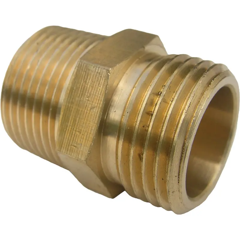Lasco 3/4" Mht X 3/4" Mpt X 1/2" Fpt Brass Pipe Adapter – Heavy-Duty Plumbing Fitting 1