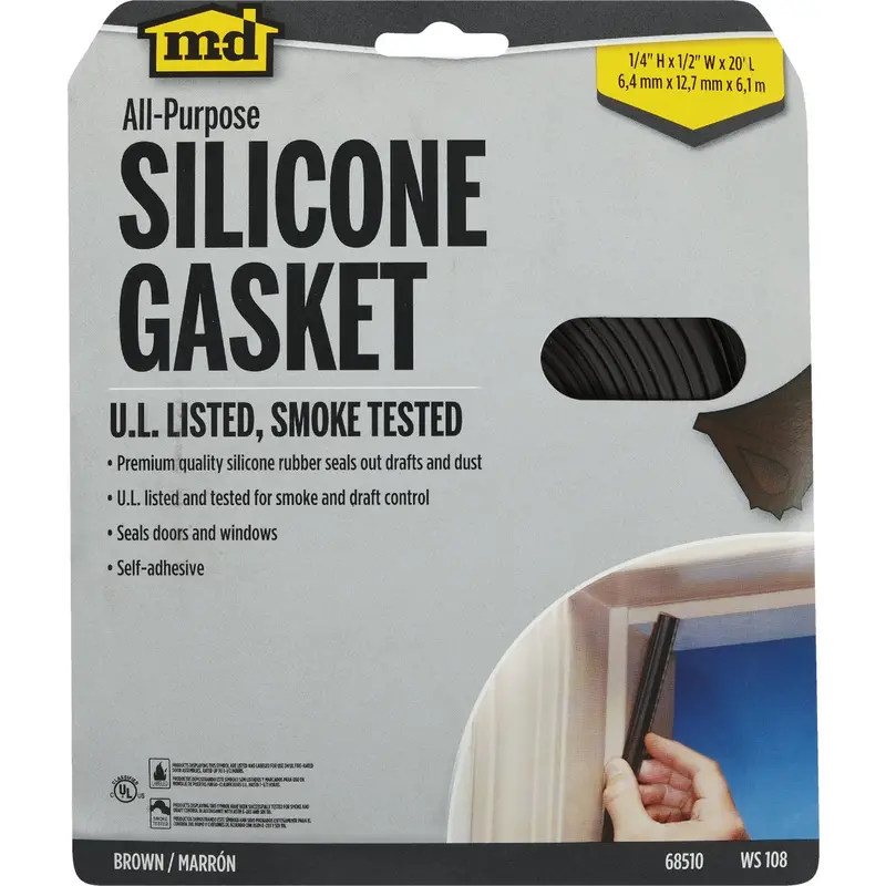 M-D Ultra Smoke Seal Door Gasket – Brown, 20-Foot Roll 1