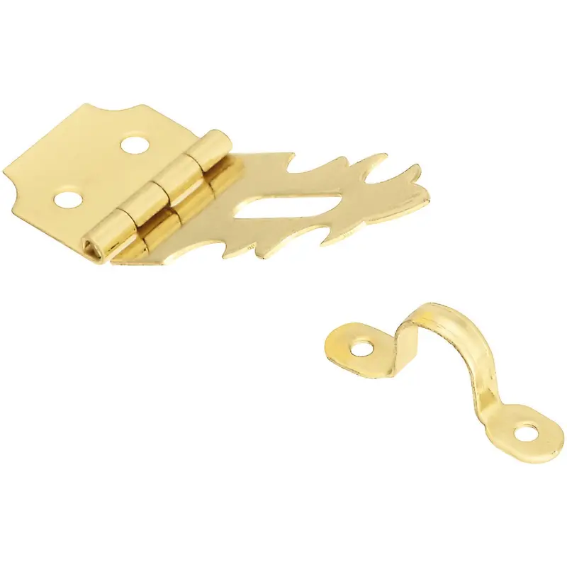 National Solid Brass Decorative Hasp And Hook – 3/4-Inch × 2-3/4-Inch 1