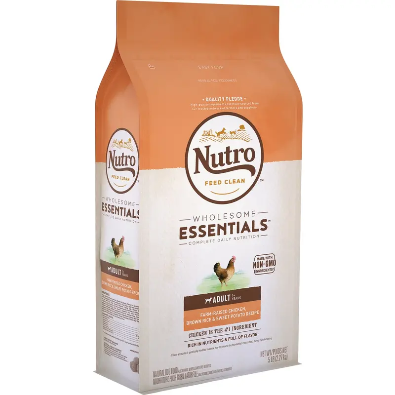 Nutro Wholesome Essentials Adult Dry Dog Food – Chicken, Brown Rice & Sweet Potato Recipe (5 Lb) 1