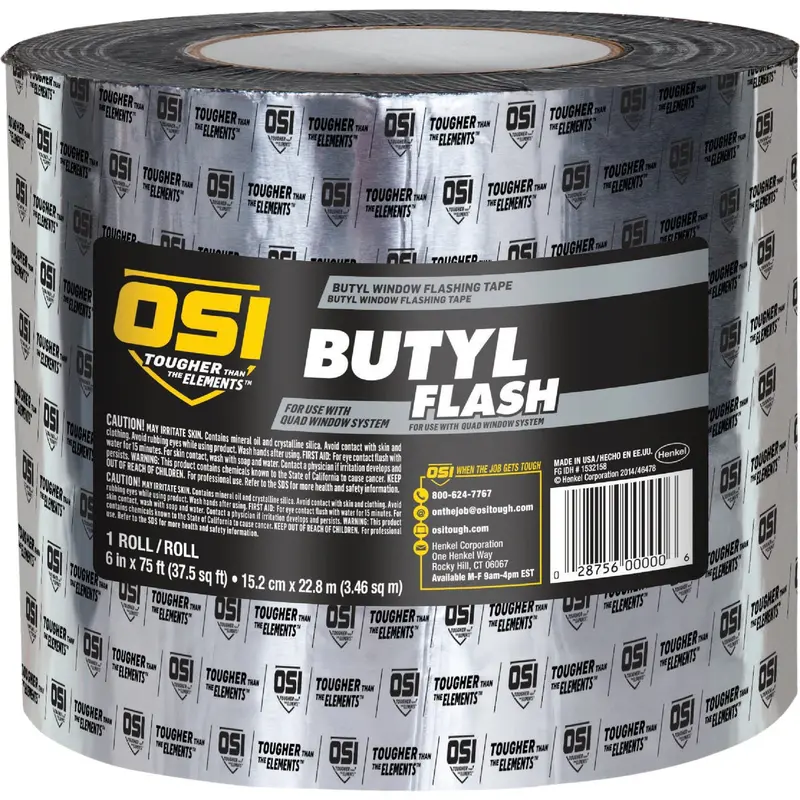 Osi Butyl Flashing Tape – 6 In. X 75 Ft., Black Window Wrap 1