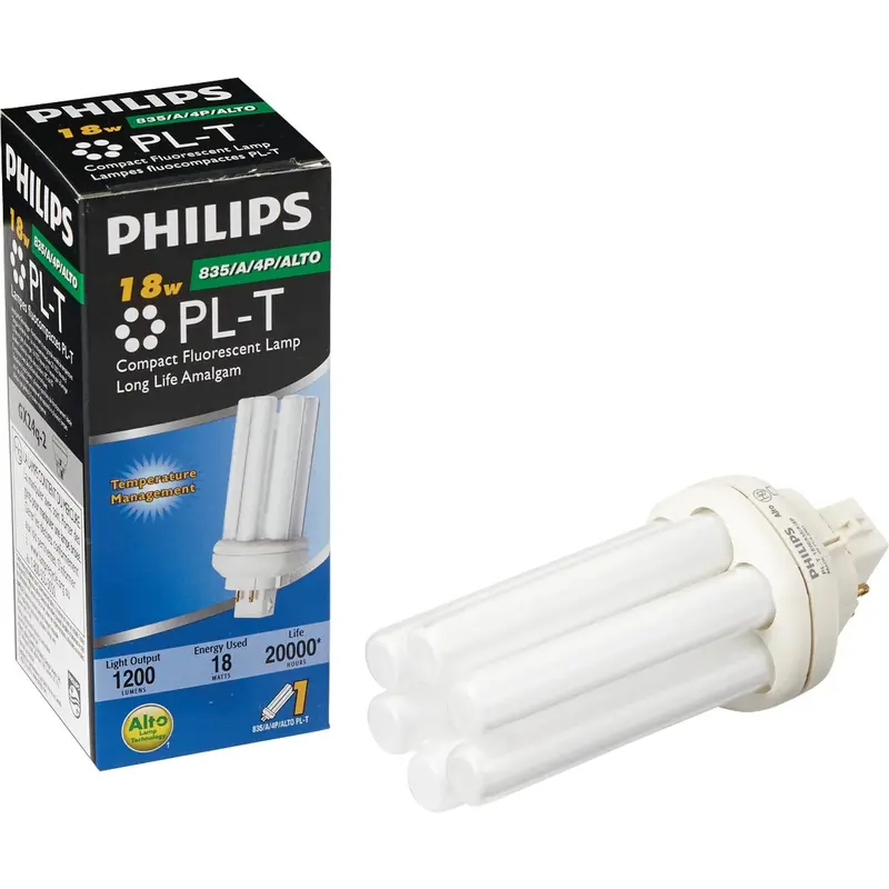 Philips Pl-T Cfl Light Bulb – Gx24Q-2 Base, 75W Equivalent Cool White 1