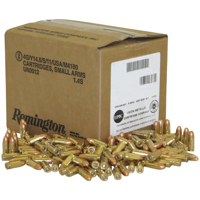 Remington Umc 9Mm Luger 115-Grain Full Metal Jacket Ammo – Bulk Pack 1