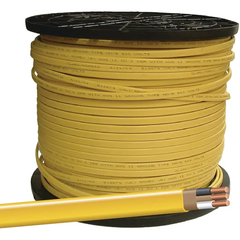 Romex 12/2 Yellow Nmw/G Electrical Wire – 1000-Foot Spool, Indoor/Outdoor Rated 1