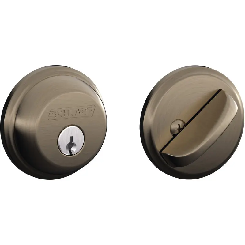 Schlage Antique Pewter Deadbolt Lock – Single Cylinder 1
