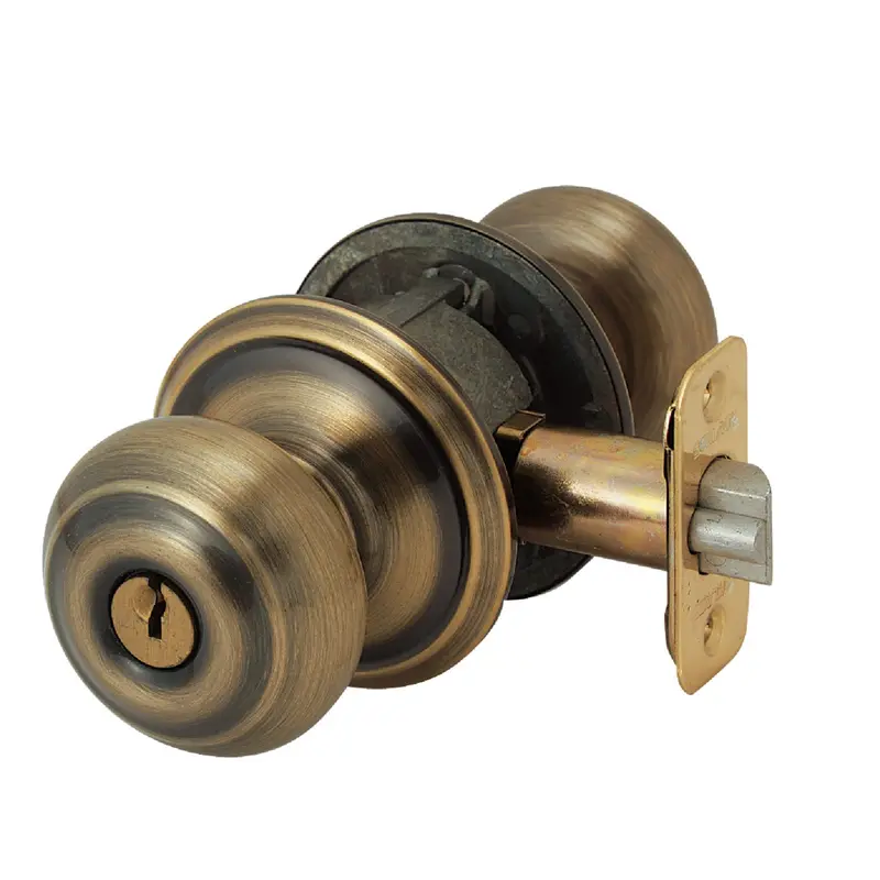 Schlage Georgian Entry Door Knob – Antique Brass Finish, Exterior Grade 1