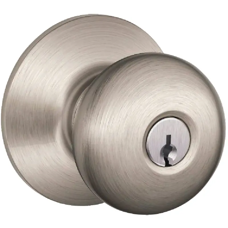Schlage Plymouth Satin Nickel Keyed Entry Door Knob Set 1