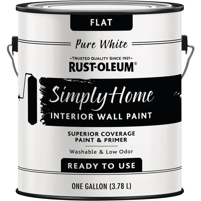 Simply Home Flat Pure White Interior Wall Paint – 1-Gallon Zero-Voc Finish 1