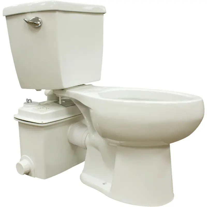 Star Water Systems Upflush Toilet — White Round Bowl, 1.28 Gpf 1