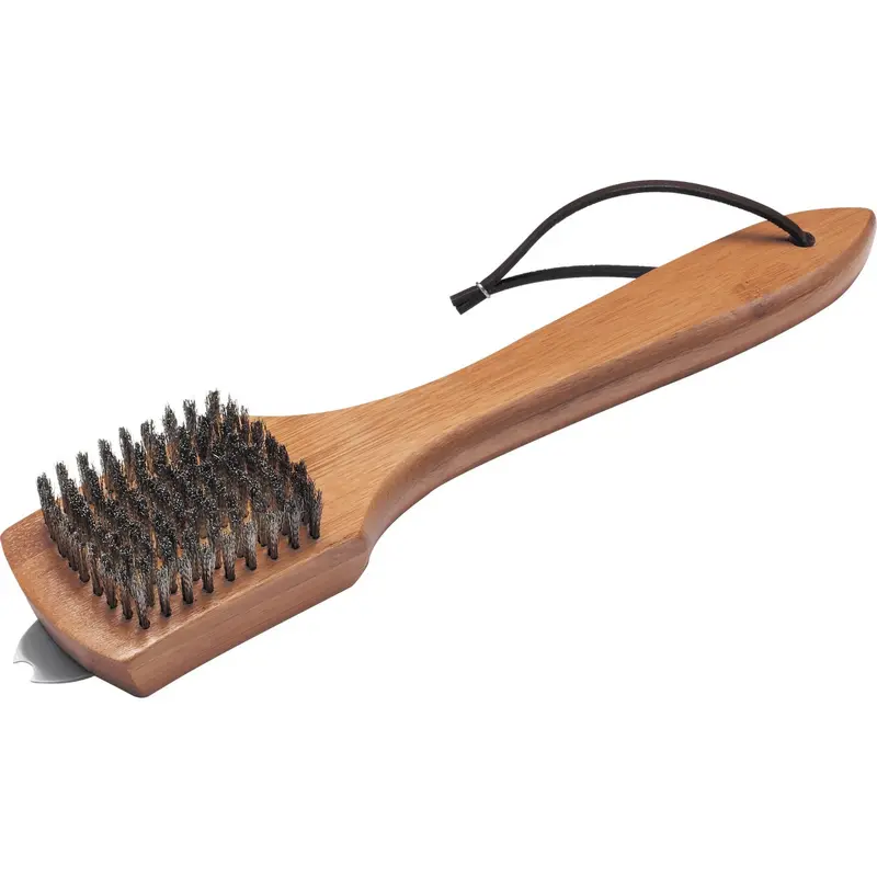 Weber Stainless Steel Grill Brush With 12" Stiff Bristles And Built-In Scraper 1