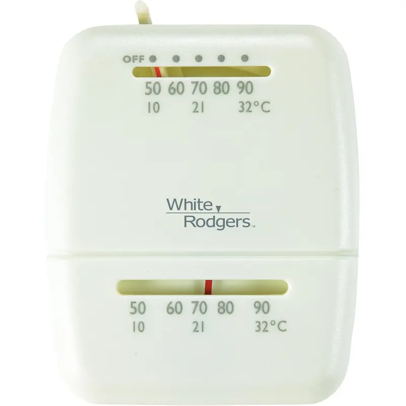 White Rodgers 24V Mechanical Thermostat – Off-White Analog Temperature Control 1
